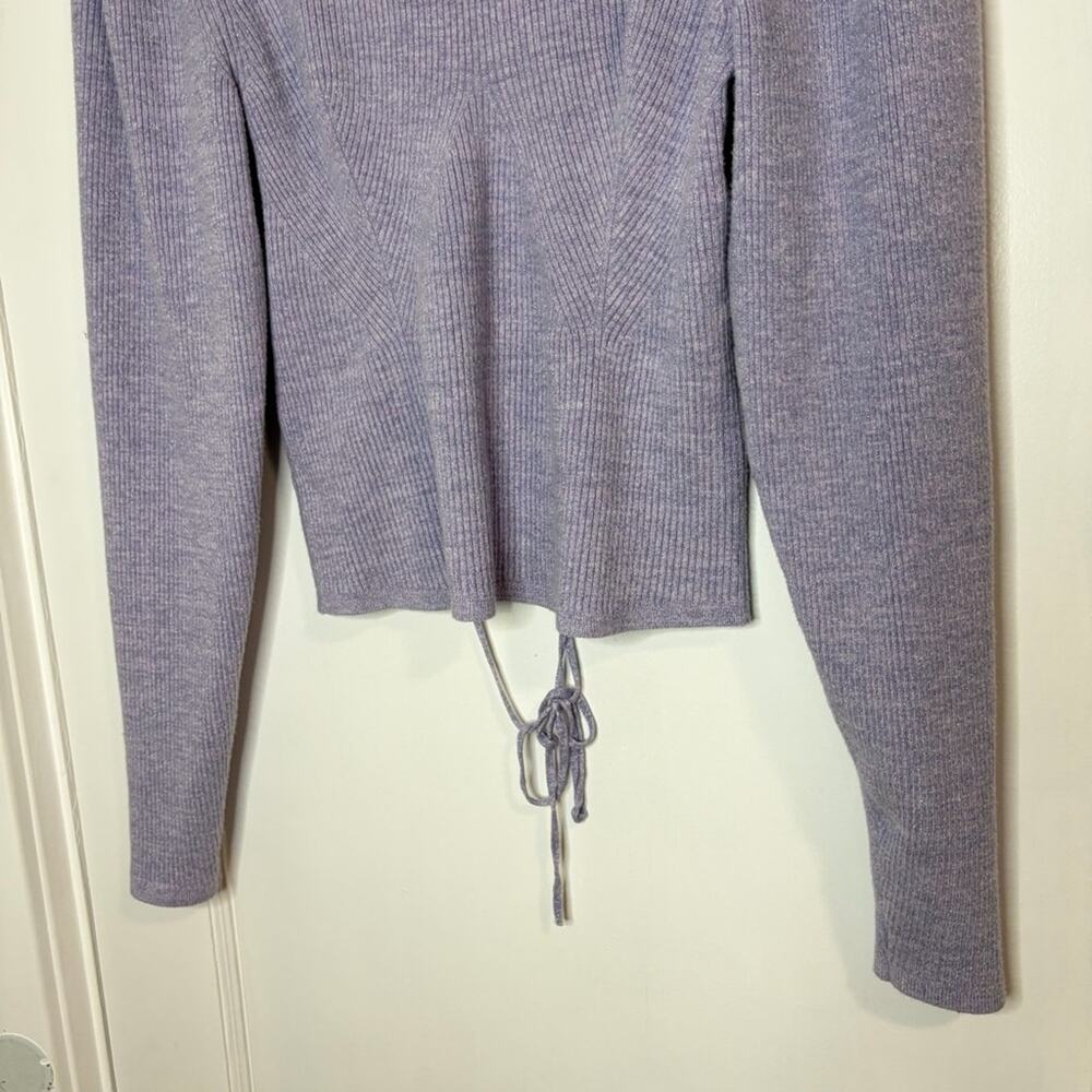 Anthropologie Mock Neck Lace Up Open Back Sweater - Picture 15 of 16